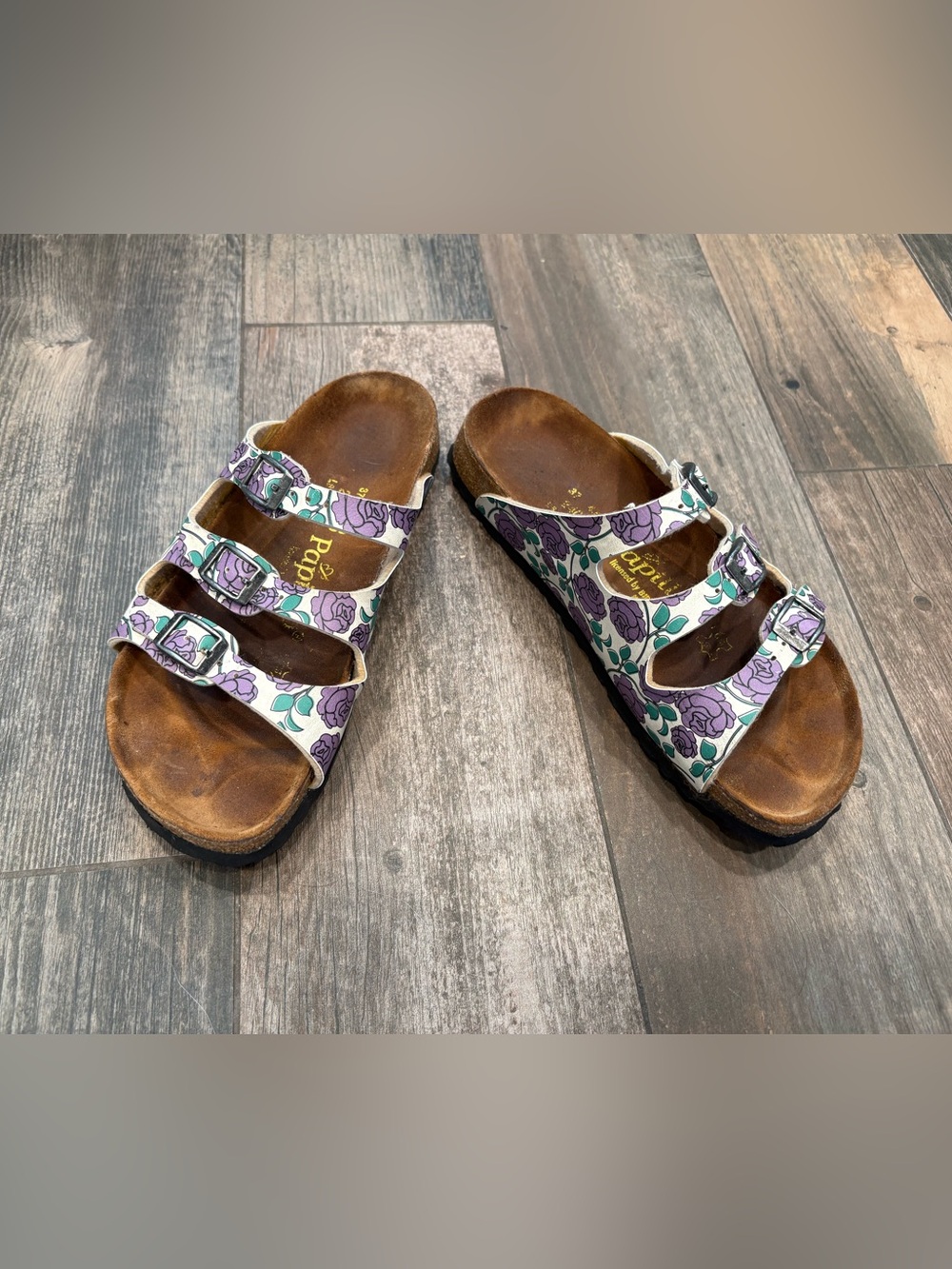 Birkenstock Papillio Florida Blue Purple Rose Birko-Flor Sandals EU 37 L6